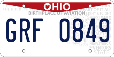 OH license plate GRF0849