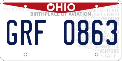 OH license plate GRF0863