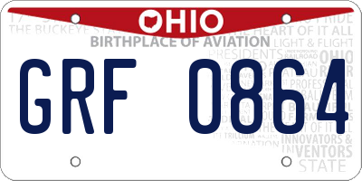 OH license plate GRF0864
