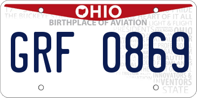 OH license plate GRF0869