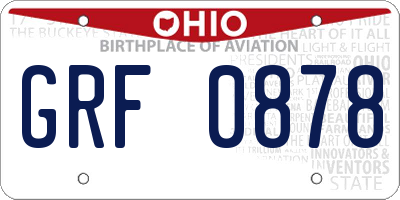 OH license plate GRF0878