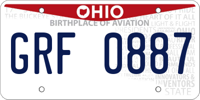 OH license plate GRF0887