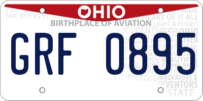 OH license plate GRF0895