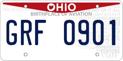 OH license plate GRF0901