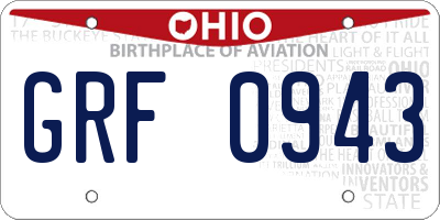 OH license plate GRF0943