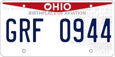OH license plate GRF0944