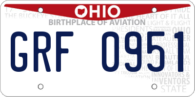 OH license plate GRF0951