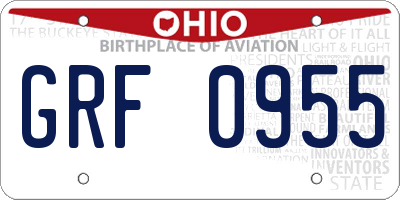 OH license plate GRF0955