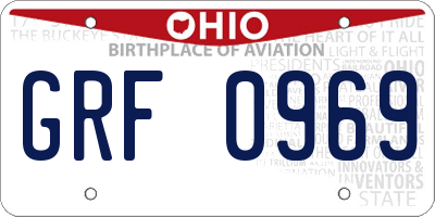 OH license plate GRF0969