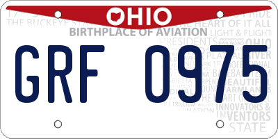 OH license plate GRF0975