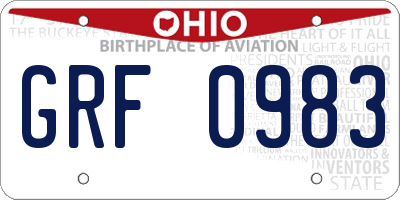 OH license plate GRF0983