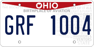 OH license plate GRF1004