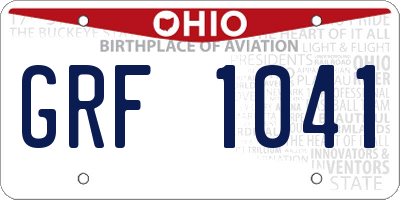 OH license plate GRF1041