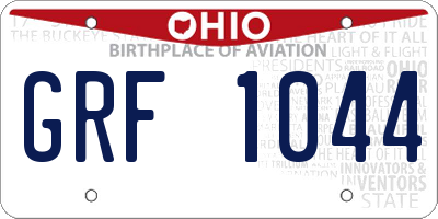 OH license plate GRF1044