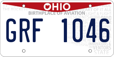 OH license plate GRF1046