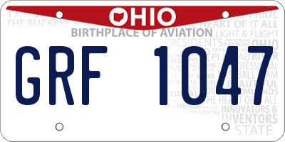 OH license plate GRF1047