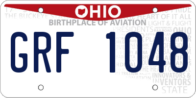 OH license plate GRF1048