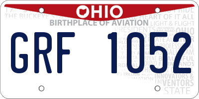 OH license plate GRF1052