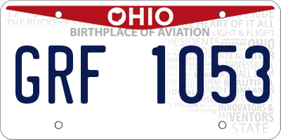 OH license plate GRF1053