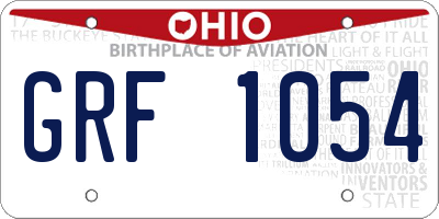 OH license plate GRF1054