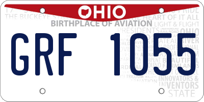 OH license plate GRF1055