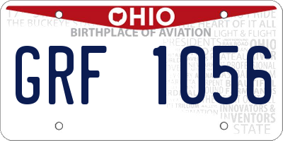 OH license plate GRF1056