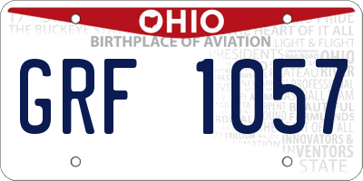 OH license plate GRF1057