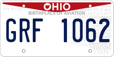 OH license plate GRF1062