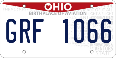 OH license plate GRF1066