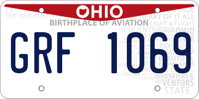 OH license plate GRF1069