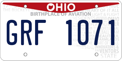 OH license plate GRF1071