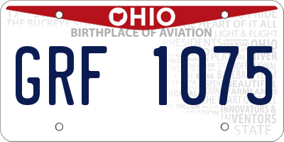 OH license plate GRF1075