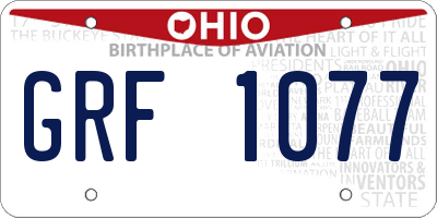 OH license plate GRF1077