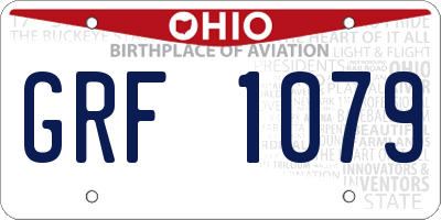 OH license plate GRF1079
