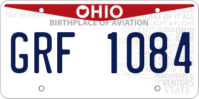 OH license plate GRF1084