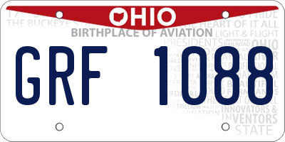 OH license plate GRF1088