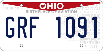 OH license plate GRF1091