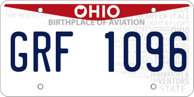 OH license plate GRF1096