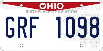 OH license plate GRF1098