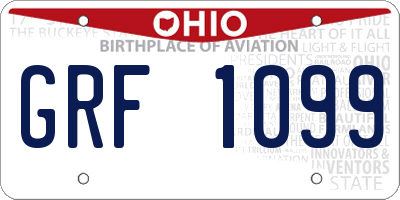 OH license plate GRF1099