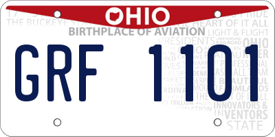 OH license plate GRF1101