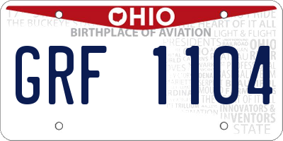 OH license plate GRF1104