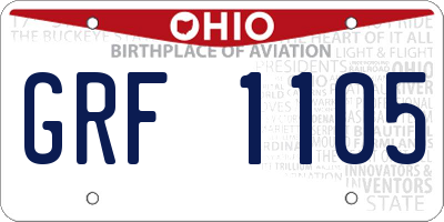 OH license plate GRF1105
