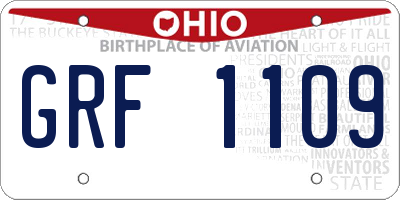 OH license plate GRF1109