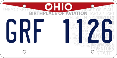 OH license plate GRF1126