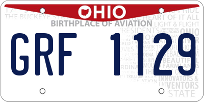 OH license plate GRF1129