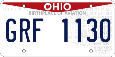 OH license plate GRF1130