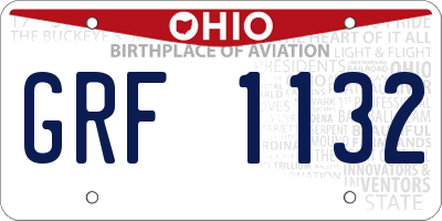 OH license plate GRF1132