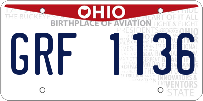 OH license plate GRF1136