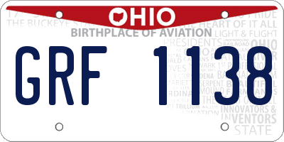 OH license plate GRF1138